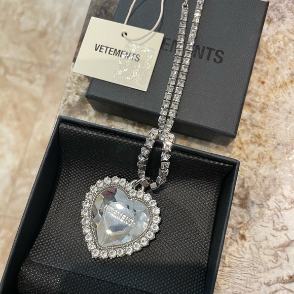 *sold* Vetements crystal heart necklace *sold* - Picture 2 of 2